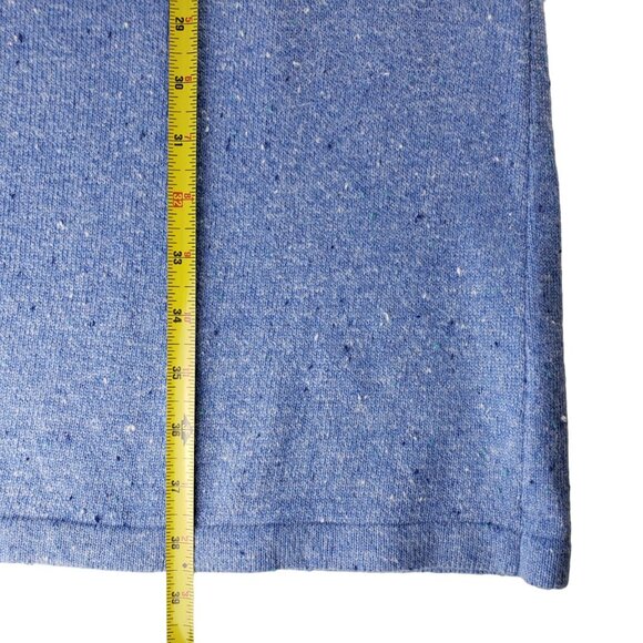 Talbots S Blue Speckled Kitty Tweed Shift Sweater Dress Button Accent, Like New - Picture 11 of 13